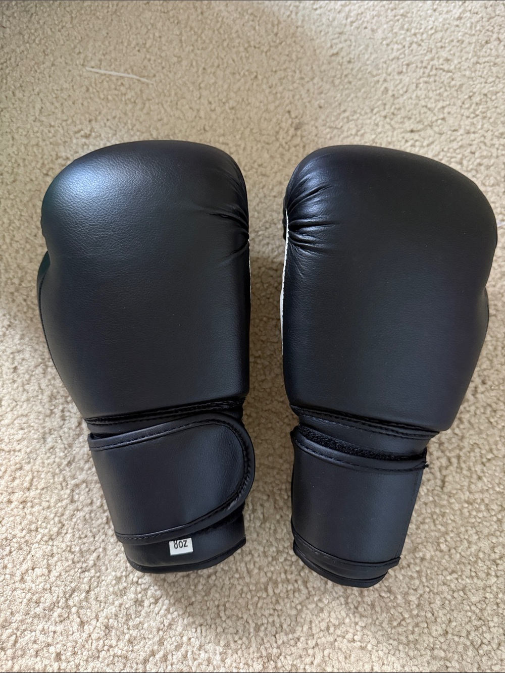 Black Boxing Gloves with Wrist Strap